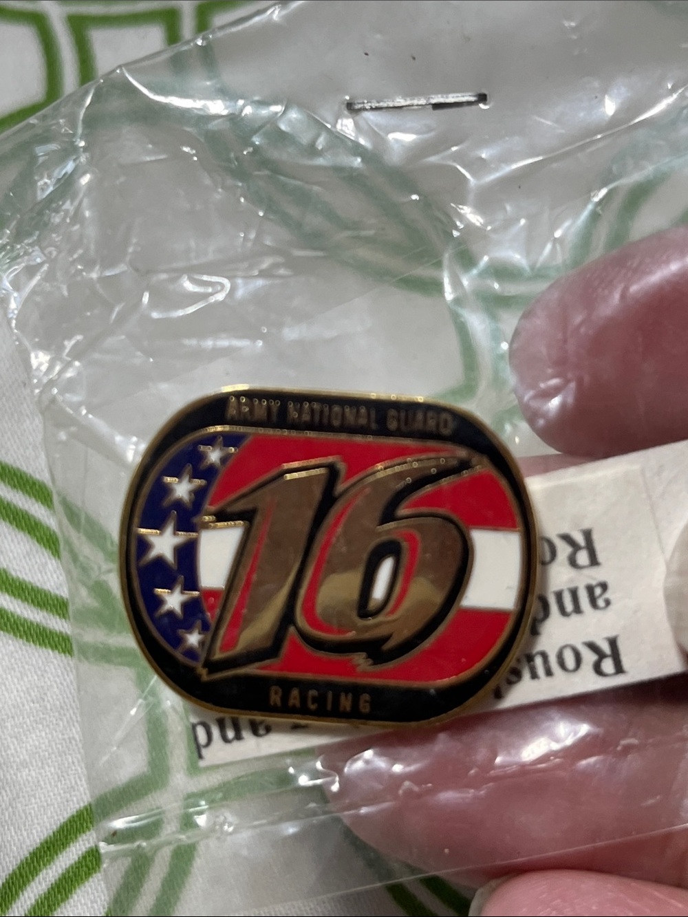 16 Biffle National Guard Racing Enamel Pin in Red, White & Blue